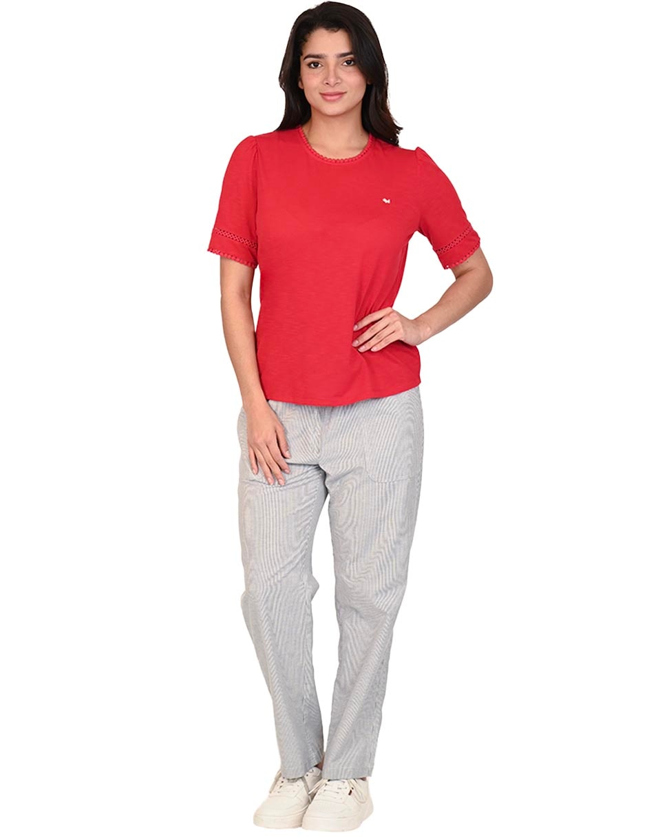 Playera manga corta Jordania cuello redondo para mujer 3